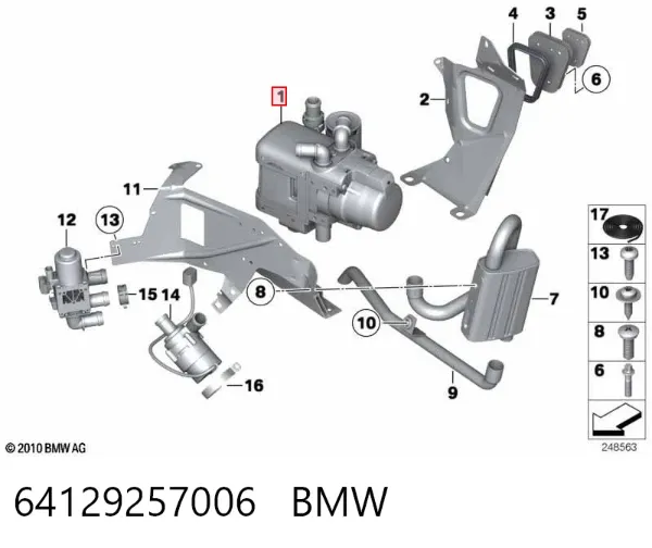 Calorífero autônomo 64129257006 BMW