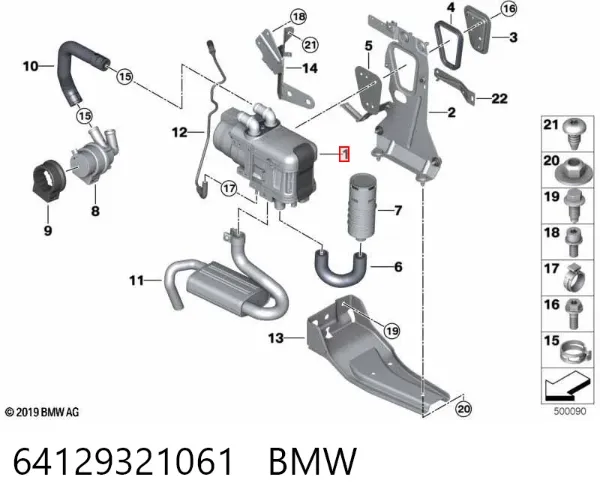 Calorífero autônomo 64129321061 BMW