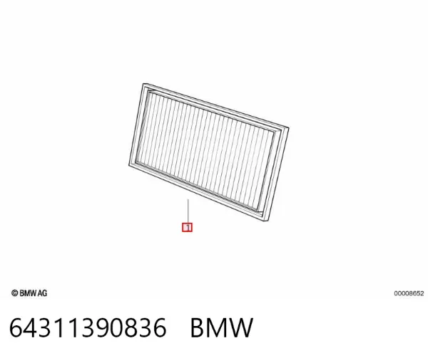 Filtro de salão 64311390836 BMW