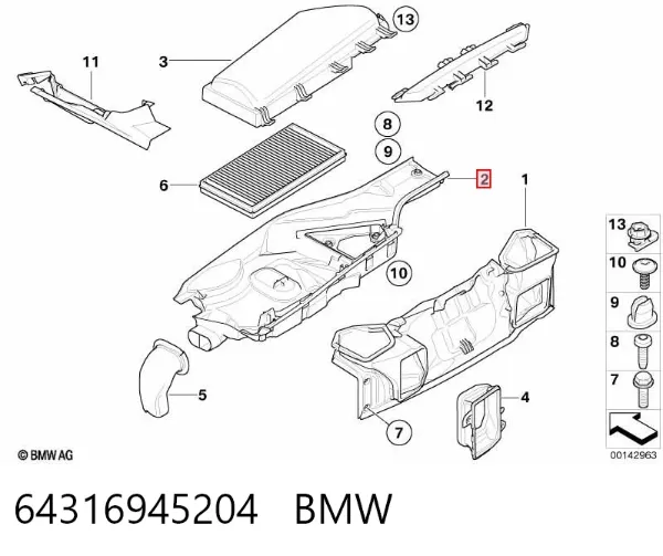 Filtro de salão 64316945204 BMW