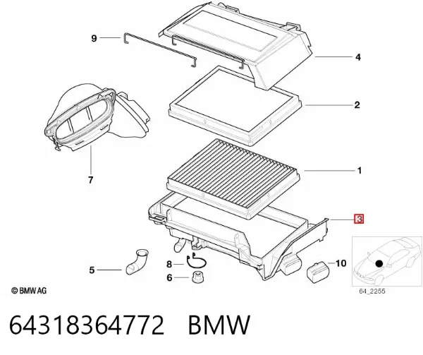 Sensor traseiro do nível de posição de carroçaria 64318364772 BMW