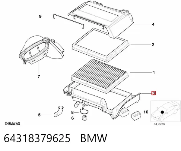 Sensor traseiro do nível de posição de carroçaria 64318379625 BMW