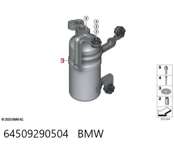 Tanque de recepção do secador de aparelho de ar condicionado 64509290504 BMW