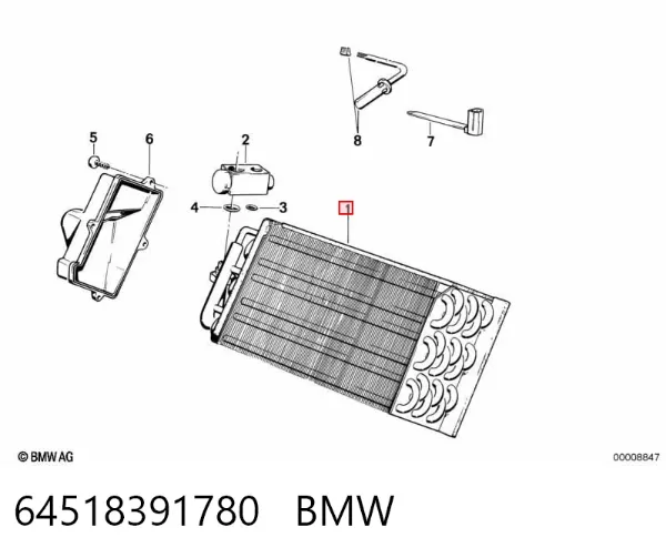 Vaporizador de aparelho de ar condicionado 64518391780 BMW