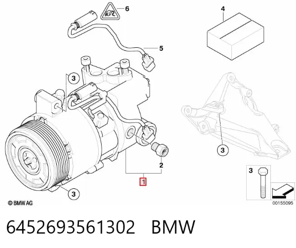 Compressor de aparelho de ar condicionado 6452693561302 BMW