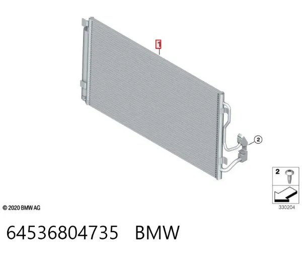Radiador de aparelho de ar condicionado 64536804735 BMW