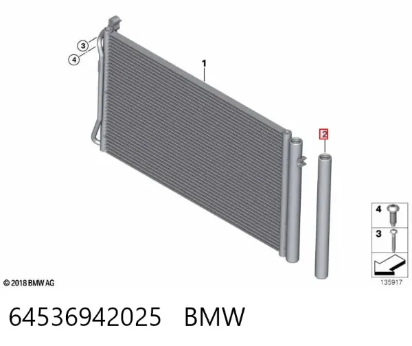 Tanque de recepção do secador de aparelho de ar condicionado 64536942025 BMW