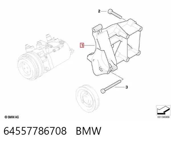 Consola do compressor de aparelho de ar condicionado 64557786708 BMW