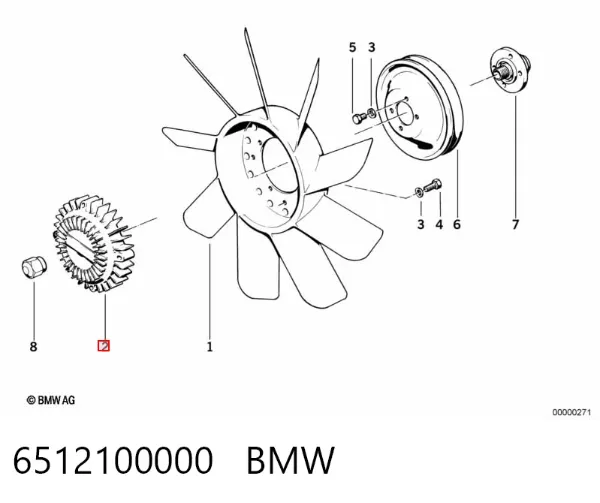 Acoplamento viscoso de ventilador de esfriamento 6512100000 BMW
