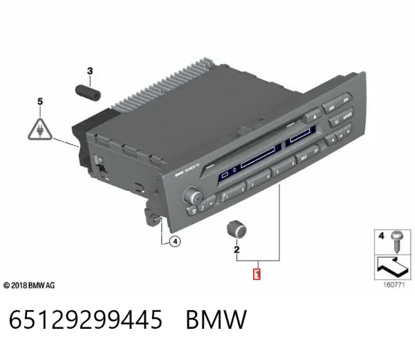 Aparelhagem de som (rádio AM/FM) 65129299445 BMW