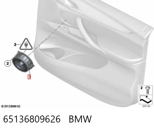 Alto-falante da porta dianteira 65136809626 BMW