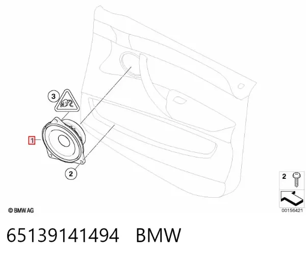 Alto-falante da porta traseira 65139141494 BMW