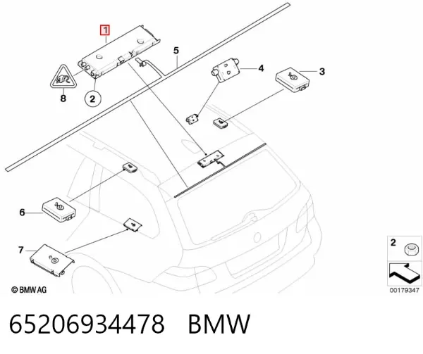 Reforçador do sinal de antena 65206934478 BMW