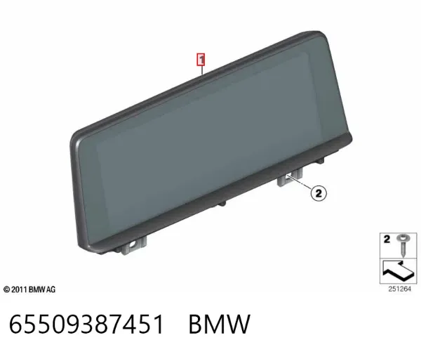 Mostrador multifuncional 65509387451 BMW