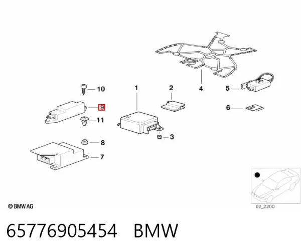 Sensor AIRBAG dianteiro 65776905454 BMW