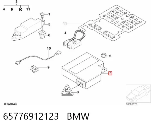 Módulo processador de controlo da bolsa de ar (Centralina eletrônica AIRBAG) 65776912123 BMW
