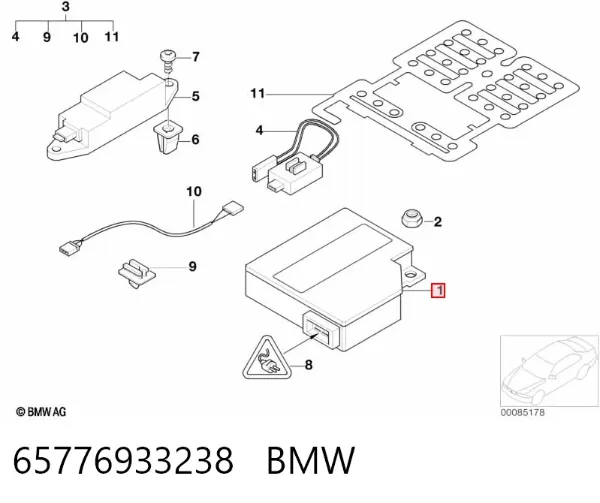 Módulo processador de controlo da bolsa de ar (Centralina eletrônica AIRBAG) 65776933238 BMW