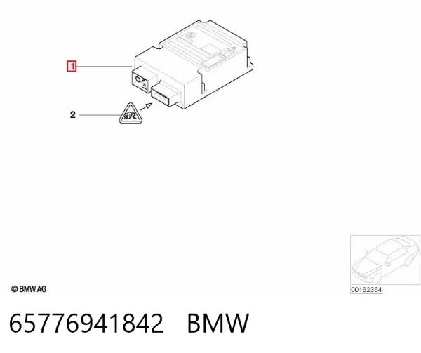 Módulo processador de controlo da bolsa de ar (Centralina eletrônica AIRBAG) 65776941842 BMW