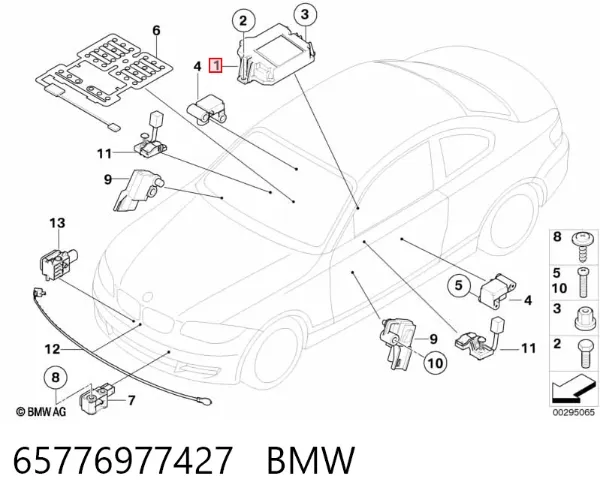 Módulo processador de controlo da bolsa de ar (Centralina eletrônica AIRBAG) 65776977427 BMW