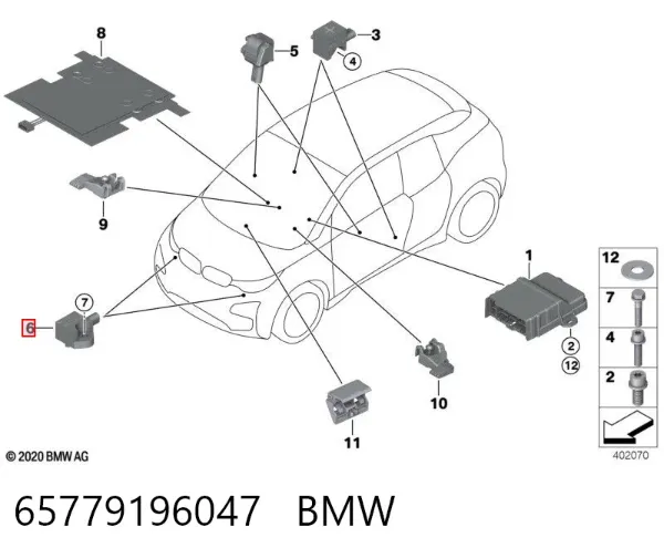 Sensor de aceleração longitudinal 65779196047 BMW