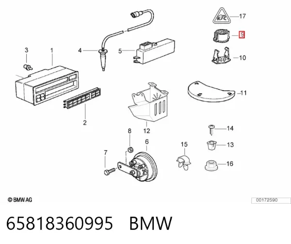 Radiador de aparelho de ar condicionado 65818360995 BMW