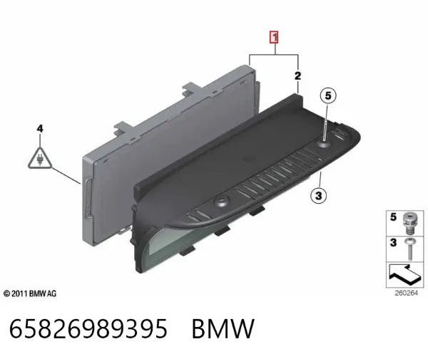 Mostrador multifuncional 65826989395 BMW