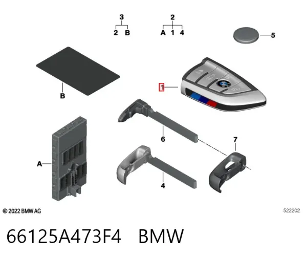 Chave de fecho de ignição 66125A473F4 BMW