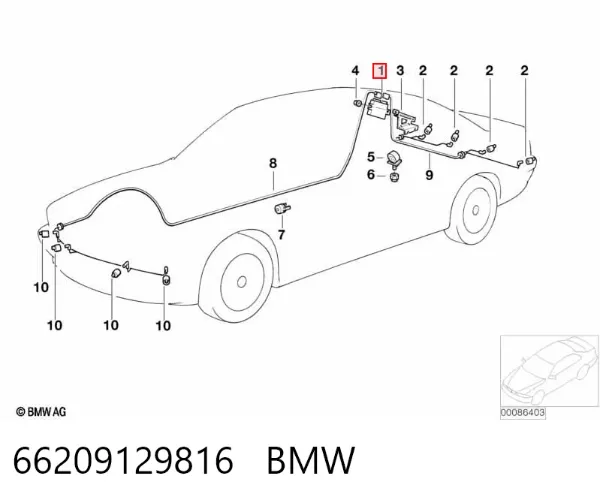 Módulo de direção (Centralina eletrônica) de sensor de estacionamento 66209129816 BMW