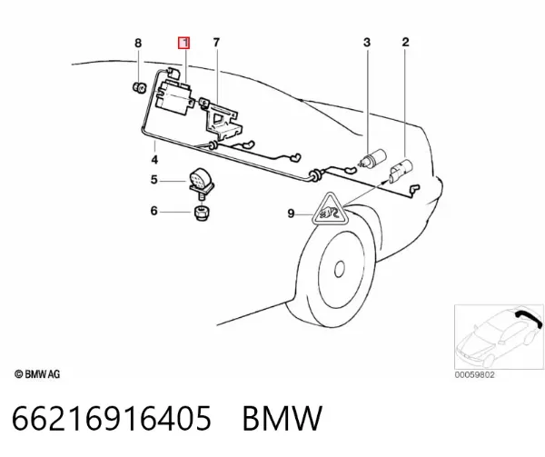 Módulo de direção (Centralina eletrônica) de sensor de estacionamento 66216916405 BMW