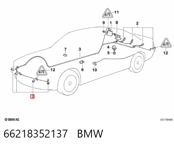 Sensor traseiro de sinalização de estacionamento (sensor de estacionamento) 66218352137 BMW