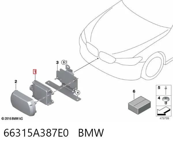 Sensor de radar de distância 66315A387E0 BMW