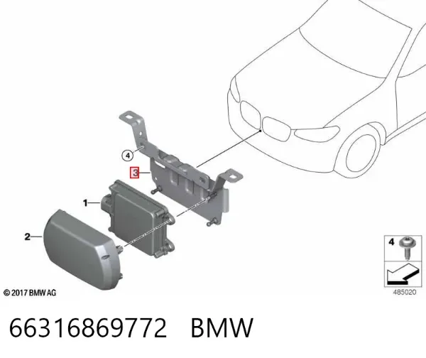 Consola de radar de controlo de cruzeiro (distronic) 66316869772 BMW