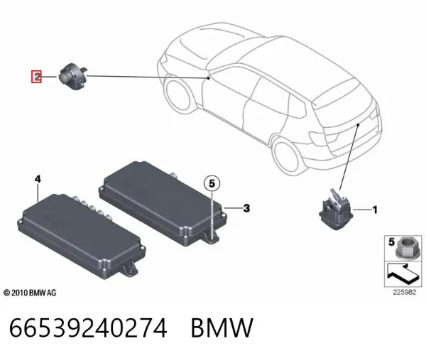 Câmara do sistema para asseguramento de visibilidade 66539240274 BMW