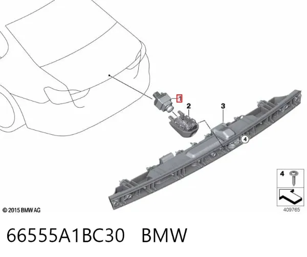 Câmara do sistema para asseguramento de visibilidade 66555A1BC30 BMW