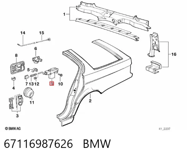 Motor acionador de abertura do alcapão de tanque 67116987626 BMW