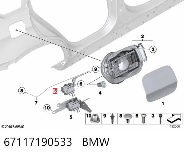 Motor acionador de abertura do alcapão de tanque BMW X6 E71