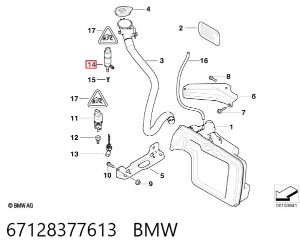 Bomba do motor de fluido para lavador das luzes 67128377613 BMW