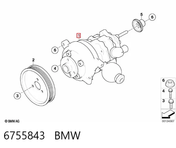 Bomba da Direção hidrâulica assistida 6755843 BMW