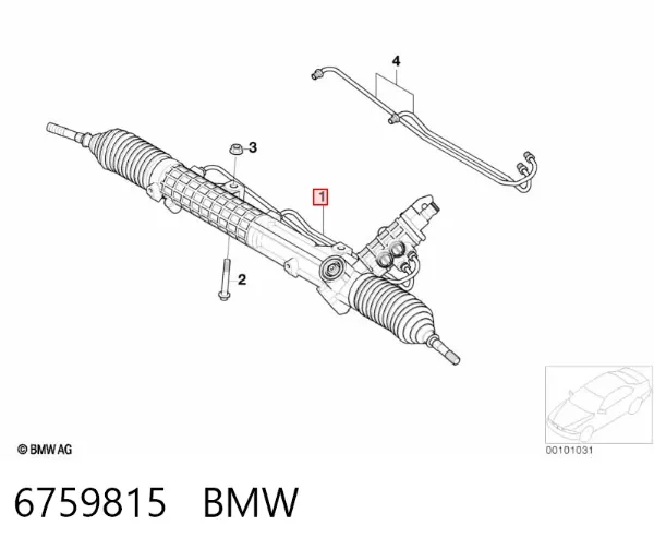 Cremalheira da direção 6759815 BMW