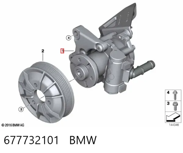 Bomba da Direção hidrâulica assistida 677732101 BMW