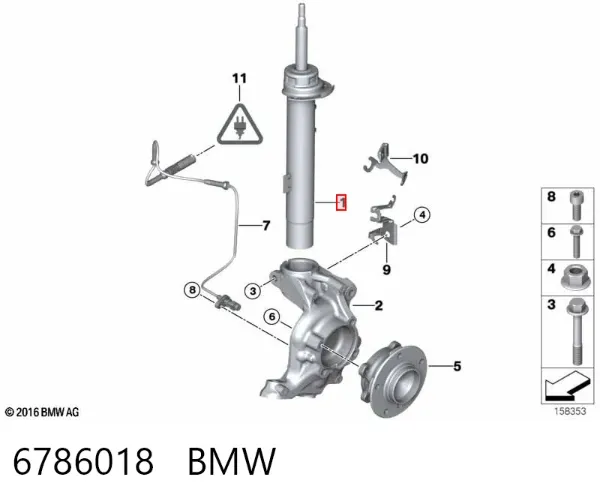 Amortecedor dianteiro direito 6786018 BMW