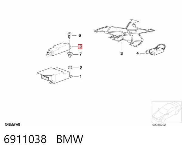 Sensor AIRBAG dianteiro 6911038 BMW