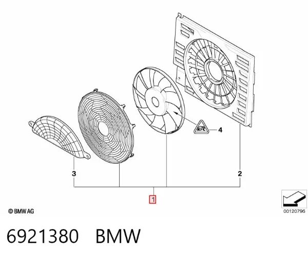 Difusor do radiador de aparelho de ar condicionado, montado com roda de aletas e o motor 6921380 BMW