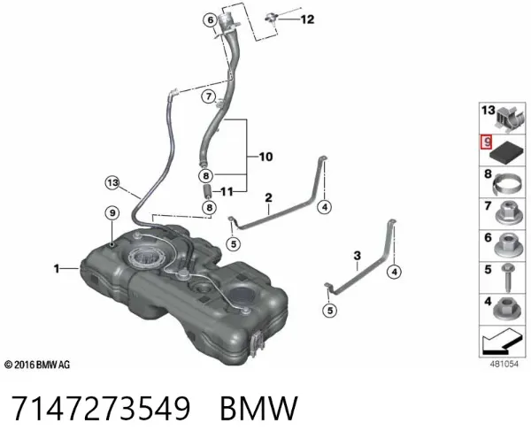 Painel de fixação de matrícula dianteira 7147273549 BMW