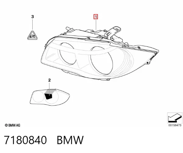 Luz direita 7180840 BMW