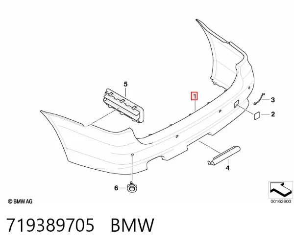 Pára-choque traseiro 719389705 BMW