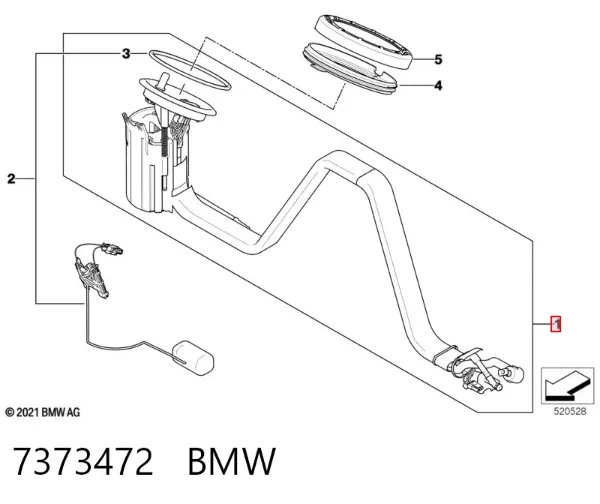 Módulo de bomba de combustível com sensor do nível de combustível 7373472 BMW