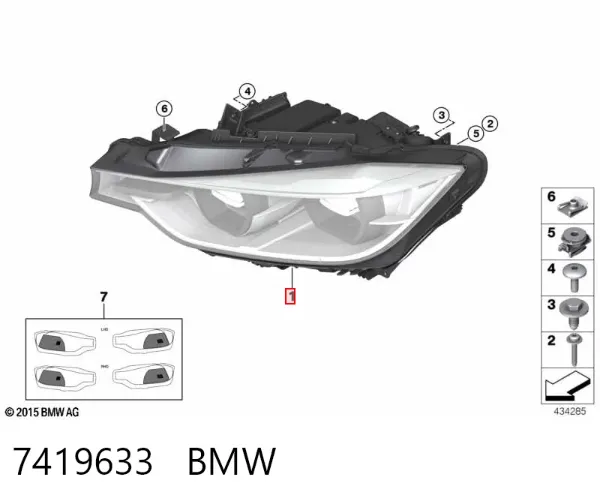 Luz esquerda 7419633 BMW