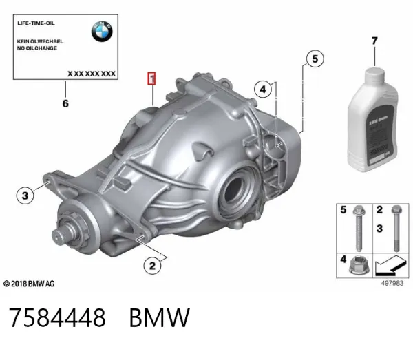Redutor do eixo traseiro 7584448 BMW