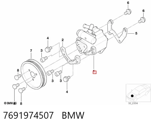 Bomba da Direção hidrâulica assistida 7691974507 BMW